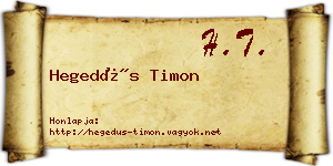 Hegedűs Timon névjegykártya